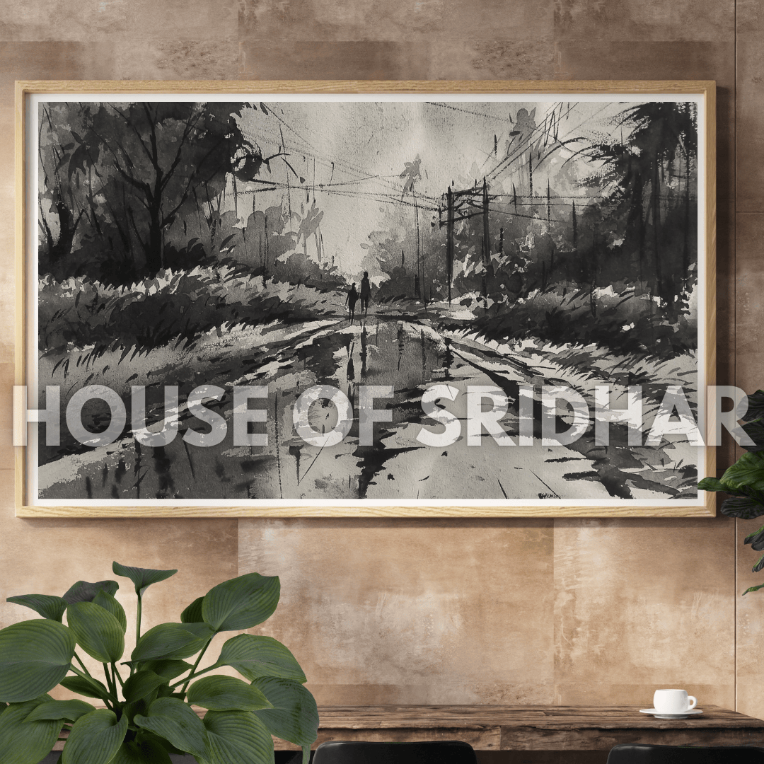 After Rain – Monochrome Watercolor Landscape | Fine Art Print