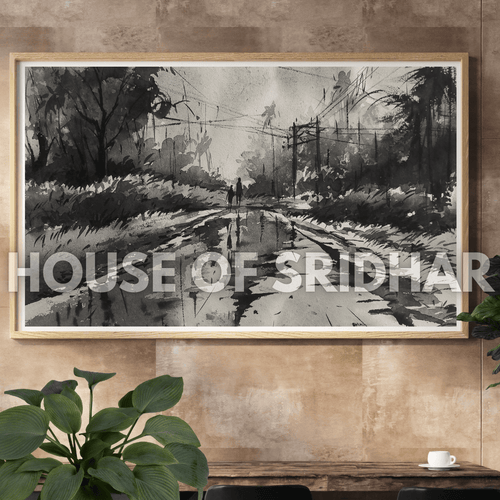After Rain – Monochrome Watercolor Landscape | Fine Art Print