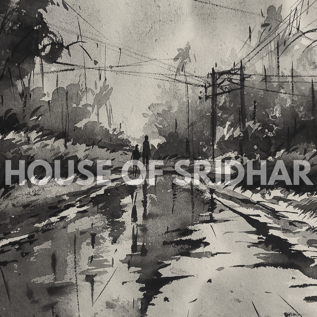 After Rain – Monochrome Watercolor Landscape | Fine Art Print