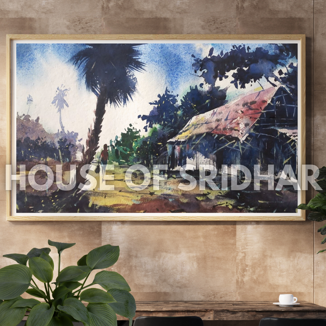 Village Morning – Watercolor Art | Fine Art Print