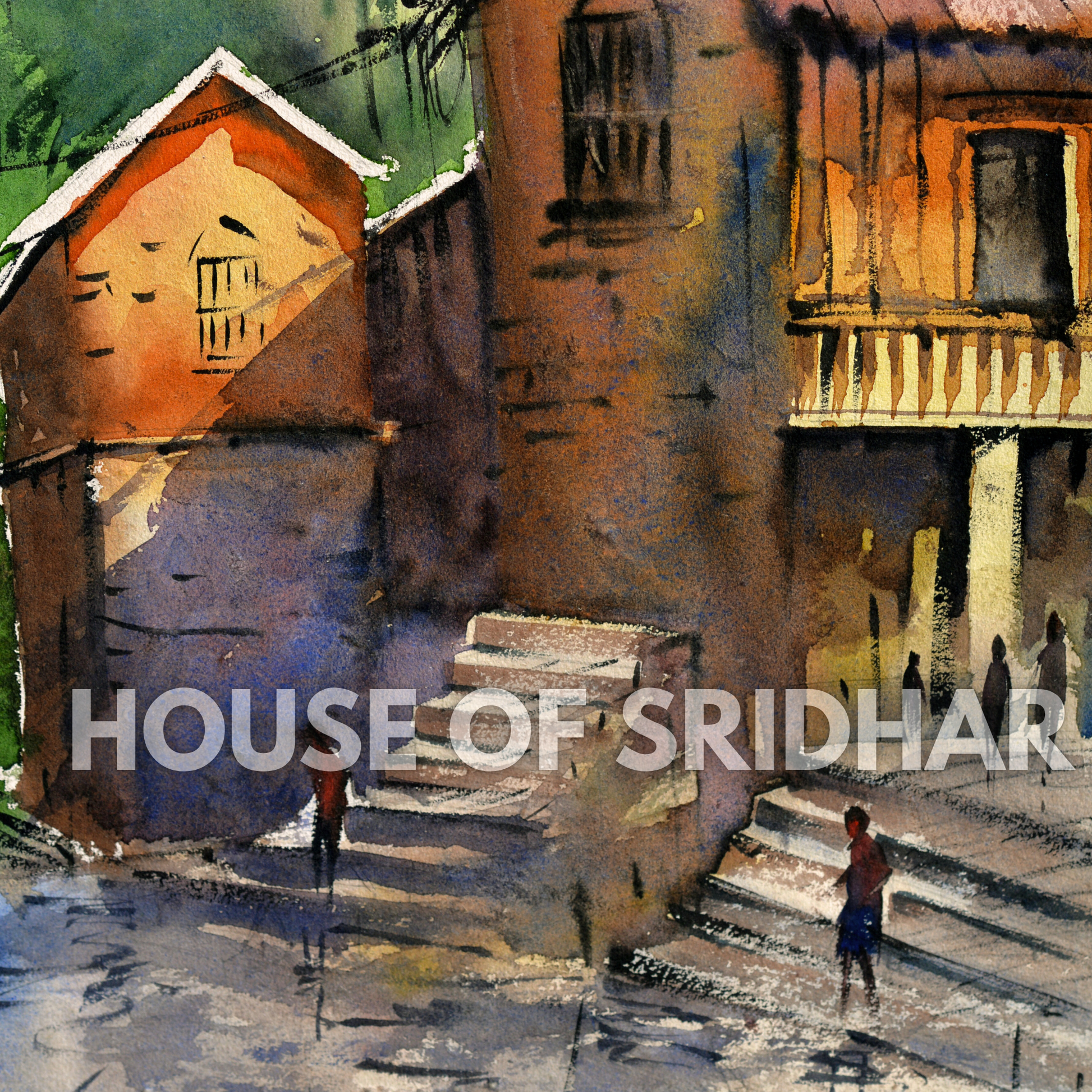 Steps by the River – Watercolor Art | Fine Art Print